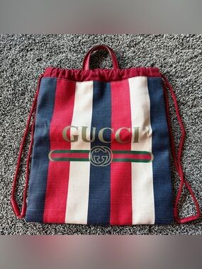 Gucci drawstring backpack with top handles